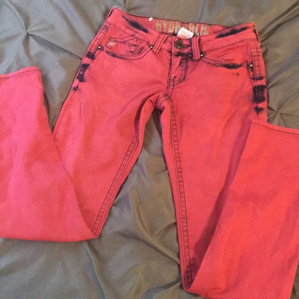 Hydraulic red jeans